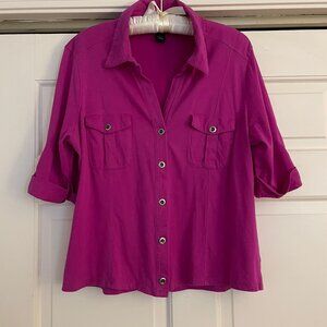 Women's Pink Cotton Jersey Blouse